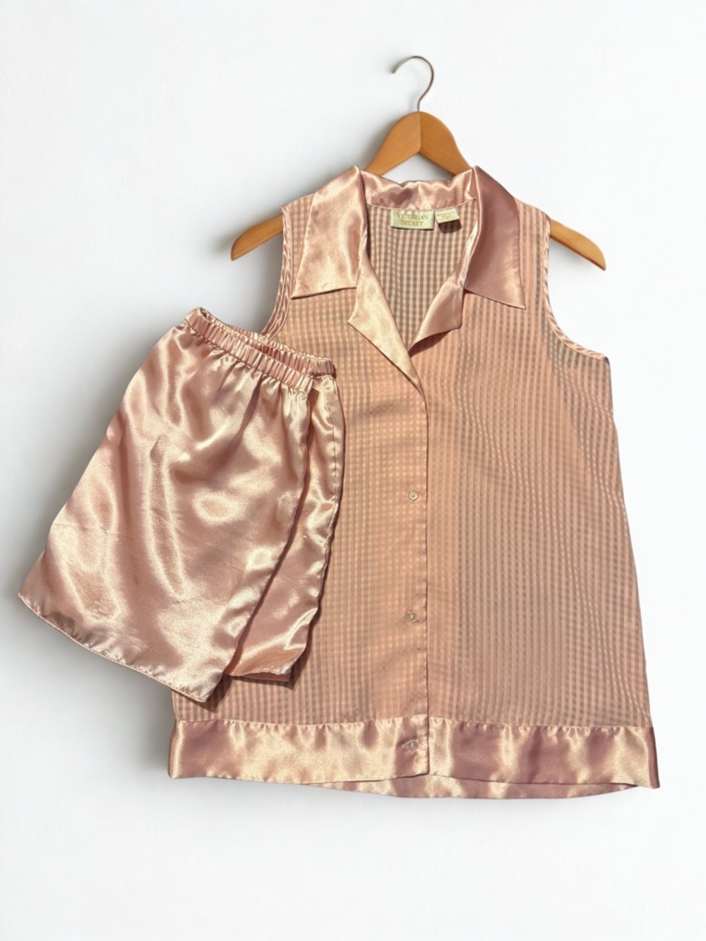Vintage Victoria’s Secret Satin Pajama Set in Blush Pink